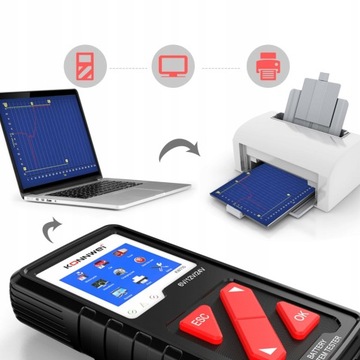 KONNWEI KW710 ТЕСТЕР АККУМУЛЯТОРА ПОЛЬСКОЕ МЕНЮ 6 В 12 В 36 В CE