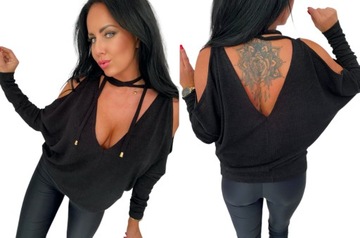 LipMar dwustronna, Sexowne ramiona sweterek dekolt KOLORY S 36