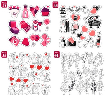 Наклейки для свадебной гостевой книги БОЛЬШОЙ НАБОР