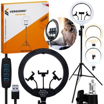 СВЕТОДИОДНАЯ КОЛЬЦЕВАЯ ЛАМПА ДЛЯ МАКИЯЖА USB 2.2M 24.5W ШТАТИВ