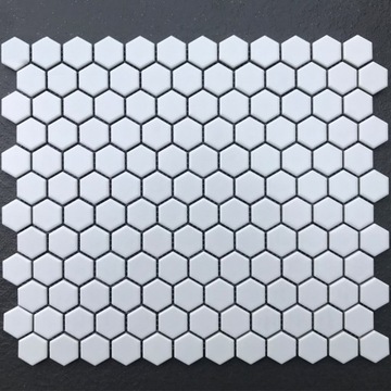 mozaika HEKSAGON MAŁY ceramiczna biała płytki mat