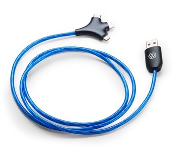 VW KABEL USB-A->APPLE/MICRO/USB-C ŚWIECĄCY
