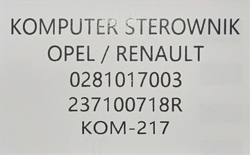 ORIG. JEDNOTKA ŘÍZENÍ MOTORU TRAFIC II PRIMASTAR VIVARO A 2.0 DCI