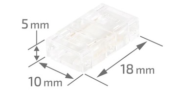 МИНИ-РАЗЪЕМ PRO G ДЛЯ СВЕТОДИОДНЫХ ЛЕНТ COB 8 ММ, ДВУХСТОРОННИЙ