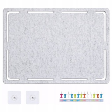 Большая самоклеящаяся фетровая доска для стены, серая, 79x56 см, БЕСПЛАТНЫЕ булавки