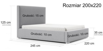 ATENA II мягкая кровать 200х220, металлокаркас
