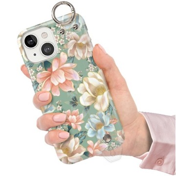 ETUI z PASKIEM do IPHONE 13 Kwiaty Piękne Wzory