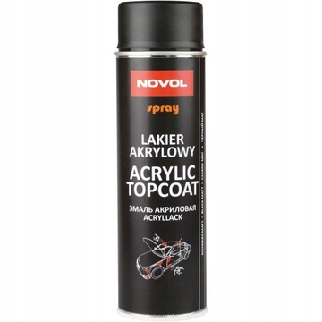 NOVOL Topcoat Lakier Akrylowy Czarny Mat Spray