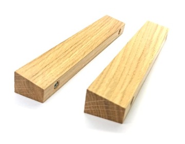 МЕБЕЛЬНАЯ РУЧКА ТРАПЕЦИАЛЬНАЯ, МАССИВ ДЕРЕВА, ДУБ L-96ММ