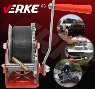 ЛЕБЕДКА, РУЧНАЯ РУКОЯТКА, РЕМЕННАЯ ЛЕБЕДКА, РУКОЯТКА 550 кг, РЕМЕНЬ 10 м.