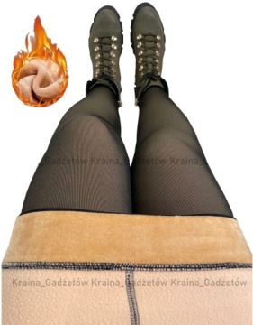 LEGGINSY IMITUJĄCE RAJSTOPY ZIMOWE OCIEPLANE XS S M 300 g