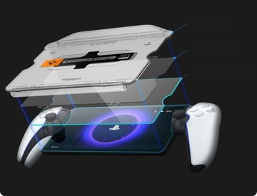 ЗАЩИТНОЕ ЗАКАЛЕННОЕ СТЕКЛО 9H ДЛЯ ПОРТАЛА SONY PLAYSTATION - SPIGEN + АППЛИКАТОР