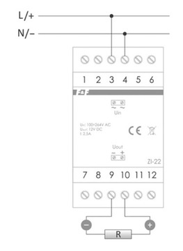 ИМПУЛЬСНЫЙ БЛОК ПИТАНИЯ F&F 30Вт 12В ДЛЯ РЕЙКИ ЗИ-22