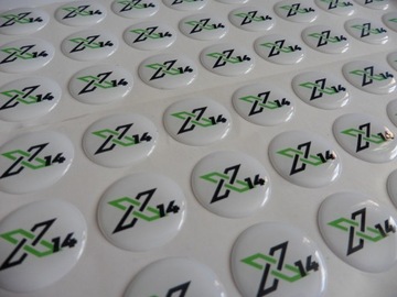Tania NAKLEJKA Wypukła 3D żelowa ŻYWICZNA Twoje LOGO Premium - 100 sztuk
