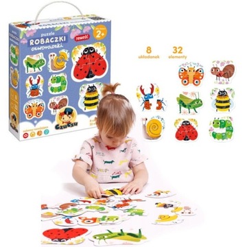 CZUCZU PUZZLE ROBACZKI CZWORACZKI 8 UKŁADANEK 32EL