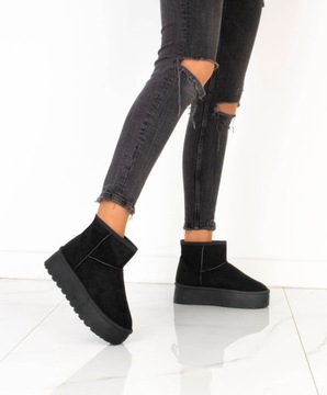 7902 ЧЕРНЫЕ УТЕПЛЕННЫЕ СНЕЖНЫЕ БОТИНКИ ПЛАТФОРМА 41