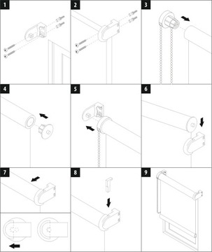 Рулонная штора CLASSIC WALL, fi25, 201x170, уже готовая конструкция