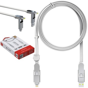 KABEL ROLLING SQUARE USB-C USB-A LIGHTNING MICRO-USB 100W 2M INCHARGE XL