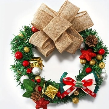 Джутовая лента для упаковки подарков, декоративная, широкая, из джута новогодняя, ​​10 м.