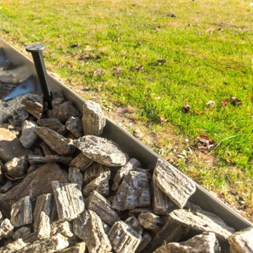 Бордюр стальной газонный - Бордюр садовый 4,8 см 1 МЕТР + анкеры