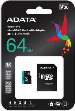 Premier Pro MicroSDXC 64 GB Class 10 UHSI/U3 A2