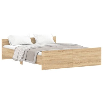 Łóżko drewnopodobne VidaXL 3203763 160x200 dąb sonoma