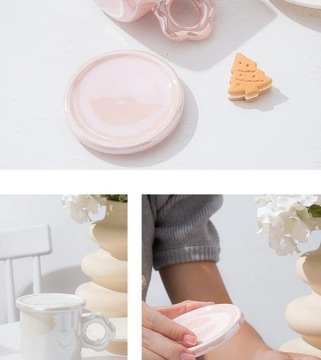 Симпатичная керамическая кружка для воды с крышкой, простая кофейная чашка с цветочной ручкой, бытовая