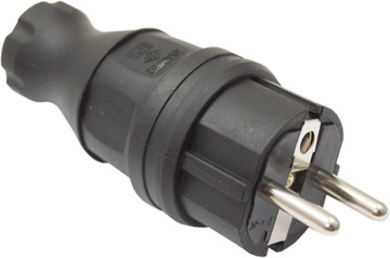 WTYCZKA GUMOWA PROSTA 16A IP44 UNI-SCHUKO MXG-19