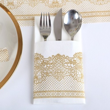 КАРМАНЫ для столовых приборов Gold Lace 25 шт.