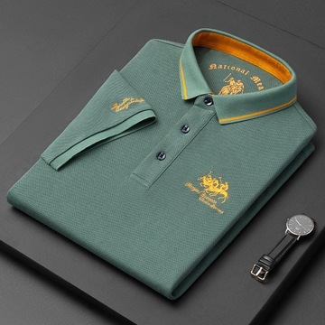 Fashion Men's Short Sleeve Polo Tshirt Man Embroid