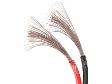 Kabel głośnikowy czarno-czerwony Cu 2x0,5mm2 50m