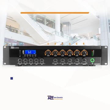 Wzmacniacz 360W/100V 6 strefowy MP3 BT radio FM