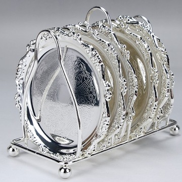 Круглый стальной поднос, 28 см.