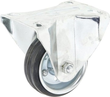 Koło stałe metalowo gumowe z łożyskiem Ø 80x30 mm podstawa montażowa: 100x8