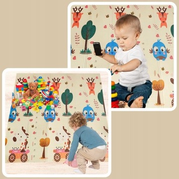 ОБРАЗОВАТЕЛЬНЫЙ КОВРИК ДЛЯ ДЕТЕЙ, ДВУХСТОРОННИЙ ПЕНОК ДЛЯ ДЕТСКИХ ИГР 150Х180