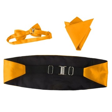 3 . Cummerbund Hanky men's satin bow tie