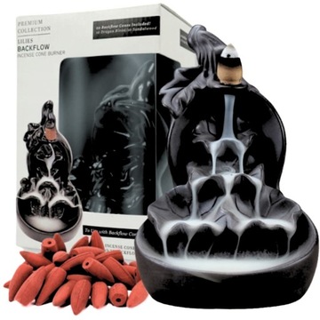 КЕРАМИЧЕСКИЙ АРОМАТИЧЕСКИЙ КАМИН ВОДОПАД БЛАГОВОНИЯ ОБРАТНЫЙ ПОТОК + МАСЛА x100 БЕСПЛАТНО