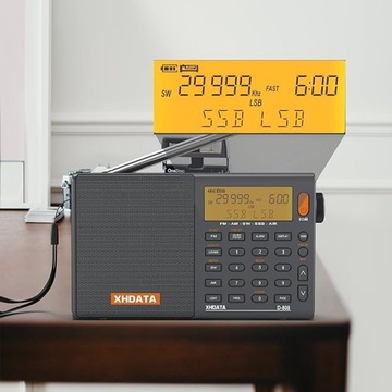XHDATA D-808 Портативное цифровое радио FM-стерео/КВТ/СВ/ДВ SSB RDS