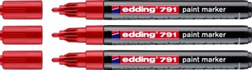 Marker edding lakierowy 791 okrągły czerwony x 3
