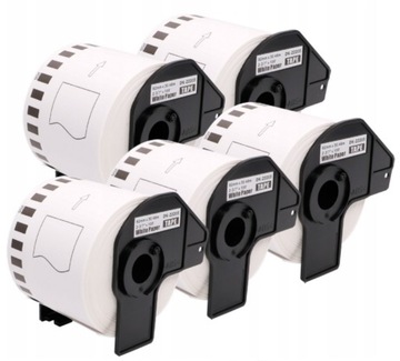 Zestaw 5 taśm do Brother DK-22205 62mm 30.48 metrów biała QL600 QL700 QL800