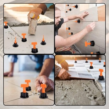 СИСТЕМА ВЫРАВНИВАНИЯ ПЛИТКИ ЗАЖИМЫ КЛИНЬИ КРОНШТЕЙНЫ НАБОР 100 шт.