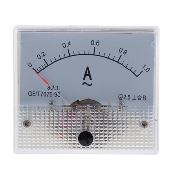 Analogowe amperomierze panelowe mechaniczne 85L A, 62 x 55mm 0-1A