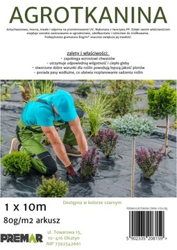 АГРОТКАНИНА КОВРИК ПРОТИВОсорняк УФ ЧЕРНЫЙ ТОЛСТЫЙ 1Х10м 80г/м2