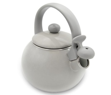 Традиционный эмалированный чайник со свистком, 2,2 л, индукция.