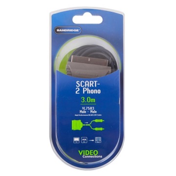 Видеокабель с разъемом SCART - 2 x CHINCH (аудио) 3 м