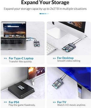 Док-станция ORICO NVME Clone SSD, двойной корпус