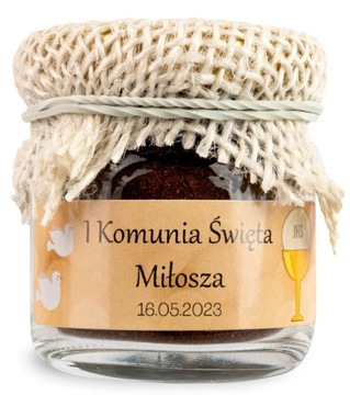 Podziękowania dla GOŚCI KOMUNIA chrzest słoiki
