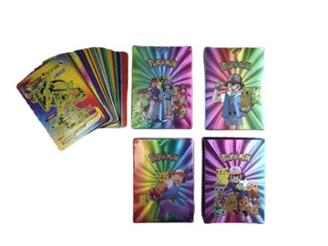 Радужные карты с покемонами, 55 штук, коллекционные карты для подарка ребенку