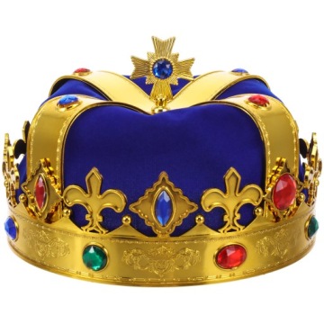 Синьо-золота корона чоловік король реквізит оксамит ROYAL