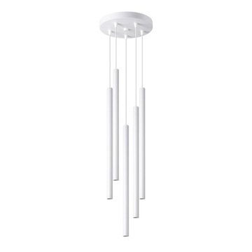 Oryginalna Lampa Wisząca PASTELO 5P Białe Tuby do sypialni Sollux Lighting